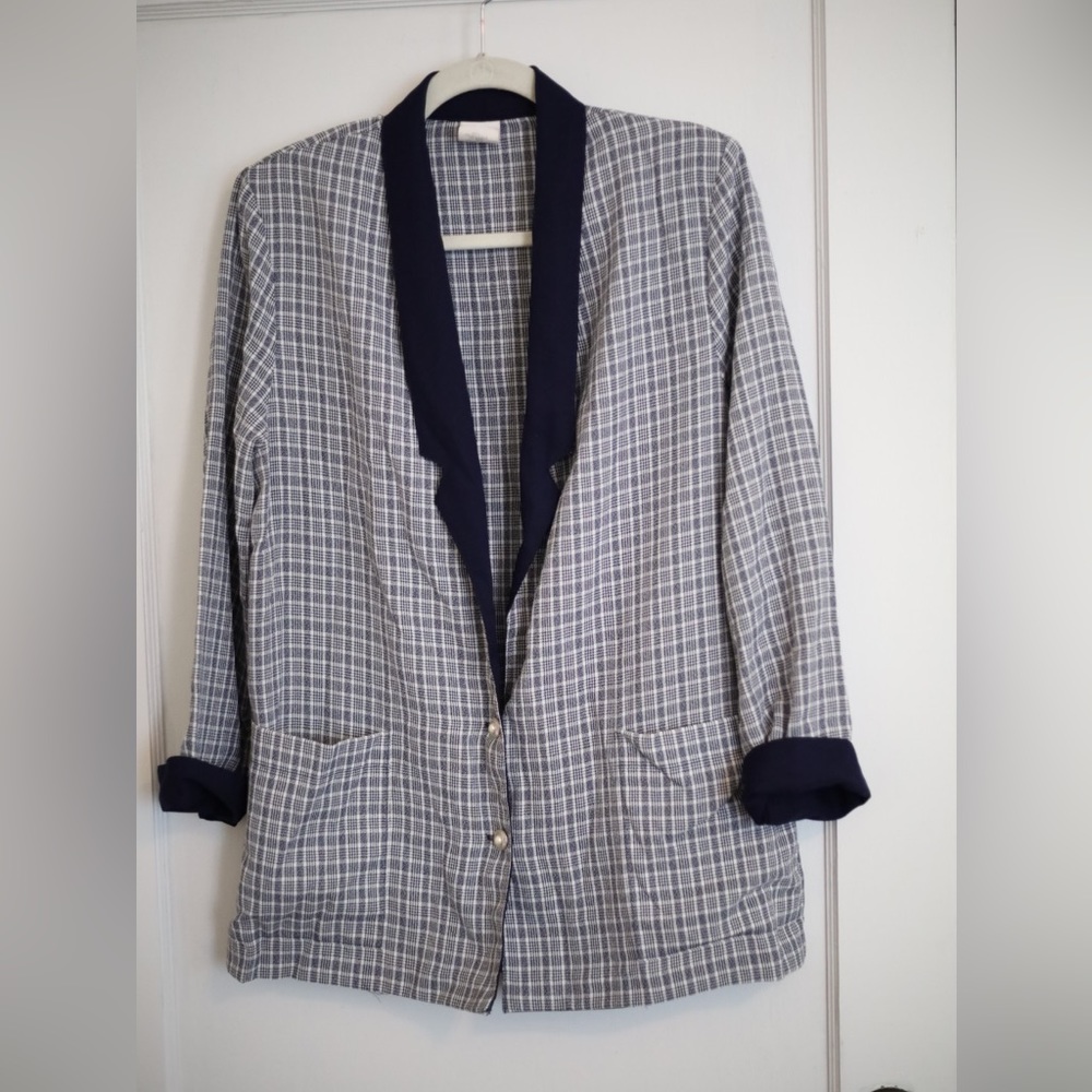 VINTAGE Graff Californiawear navy light blazer with pearl snaps